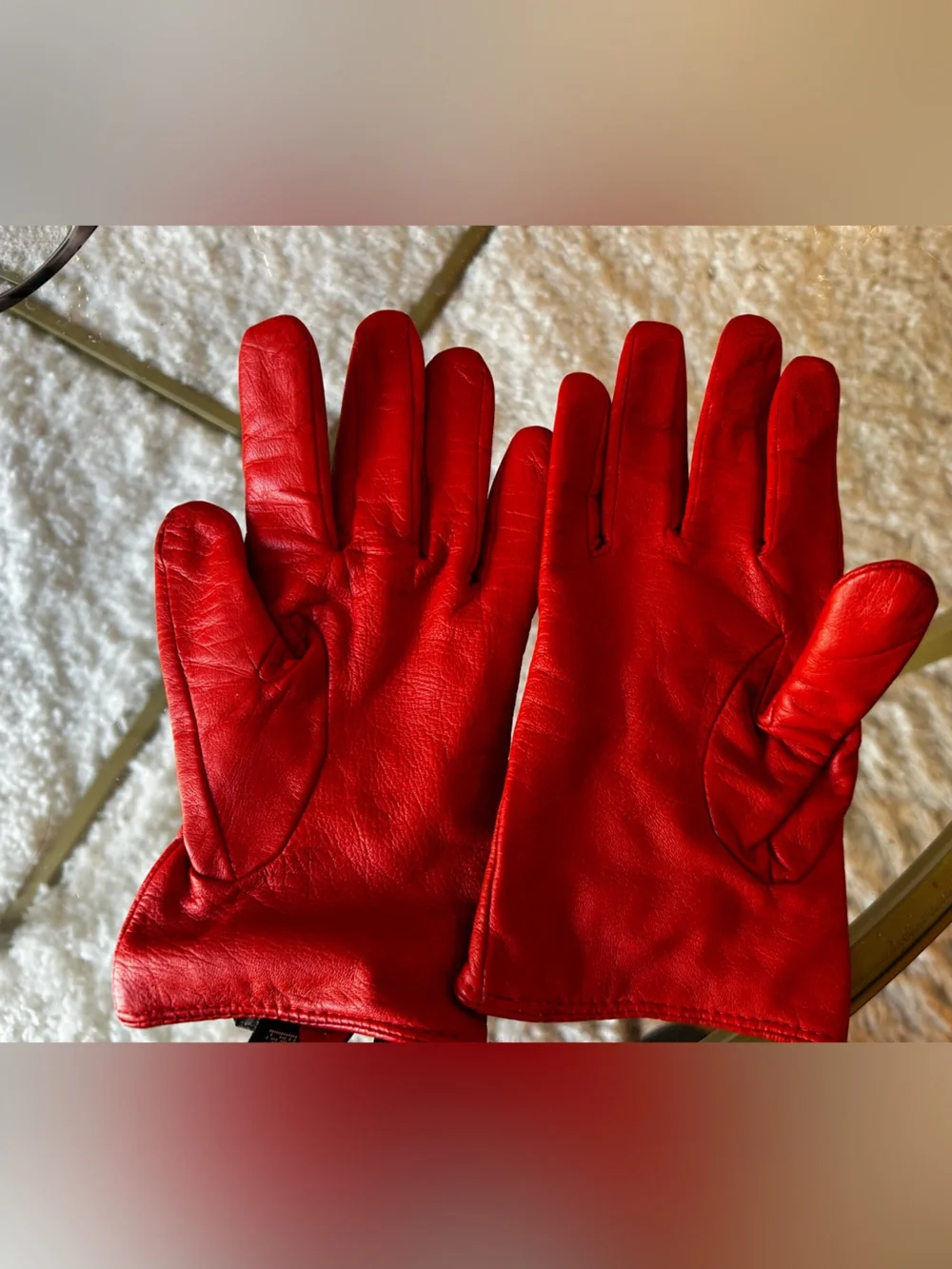 Ted Baker Red Leather Bow Detail Womens Gloves